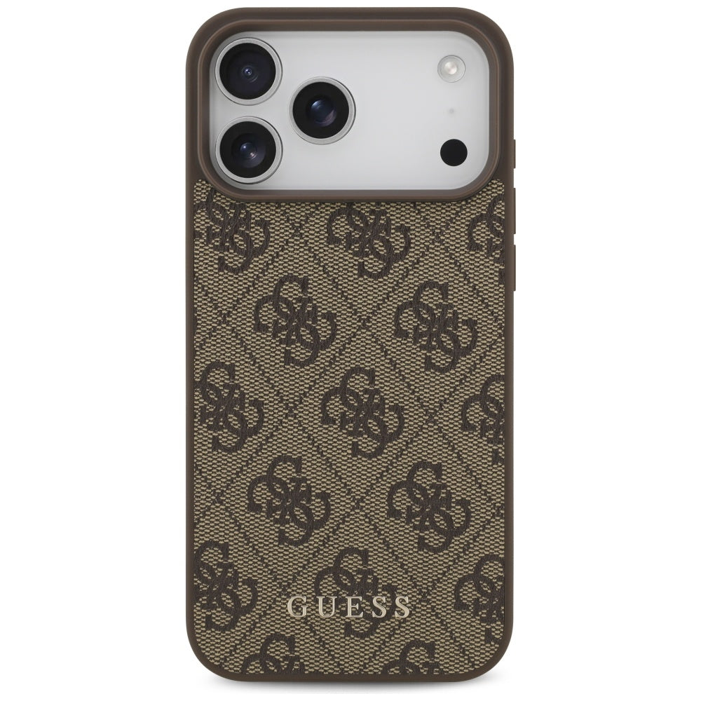 Coque pour Apple iPhone 18 Pro / 17 Pro, Guess, Logo Classique 4G, Marron