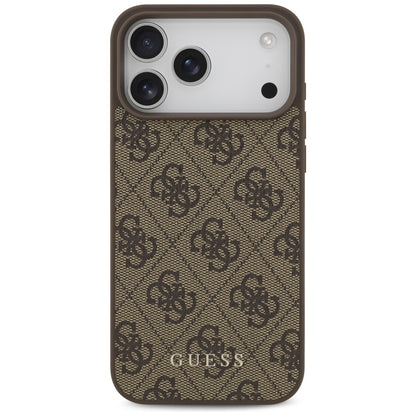 Coque pour Apple iPhone 18 Pro / 17 Pro, Guess, Logo Classique 4G, Marron