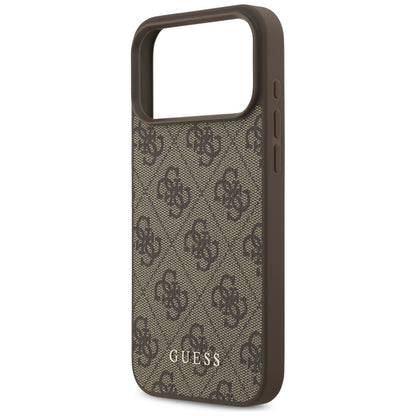 Coque pour Apple iPhone 18 Pro / 17 Pro, Guess, Logo Classique 4G, Marron