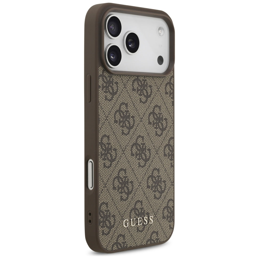 Coque pour Apple iPhone 18 Pro / 17 Pro, Guess, Logo Classique 4G, Marron