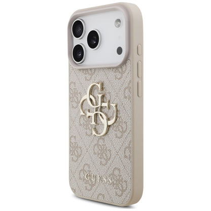 Coque pour Apple iPhone 18 Pro / 17 Pro, Guess, Logo Classique 4G avec Lanière, Rose
