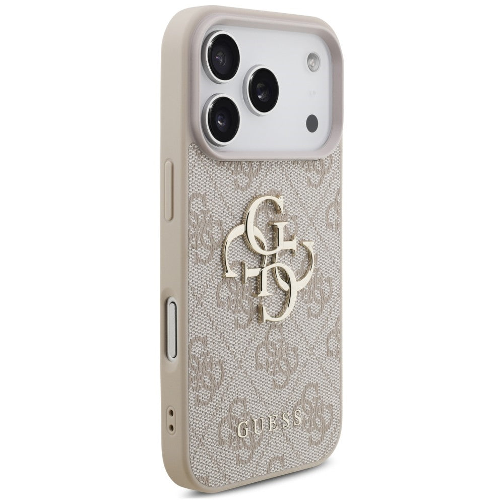 Coque pour Apple iPhone 18 Pro / 17 Pro, Guess, Logo Classique 4G avec Lanière, Rose