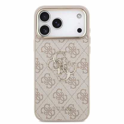 Coque pour Apple iPhone 18 Pro / 17 Pro, Guess, 4G Classic Logo with Strap, rose doré