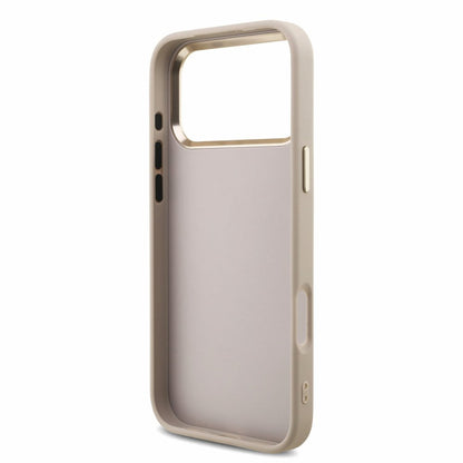Coque pour Apple iPhone 18 Pro / 17 Pro, Guess, 4G Classic Logo with Strap, rose doré