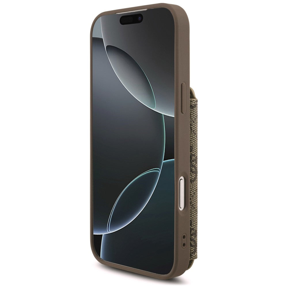 Coque pour Apple iPhone 18 Pro / 17 Pro, Guess, 4G Crossbody Cardslot, marron