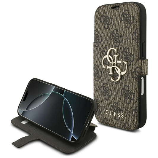 Case for Apple iPhone 18 Pro / 17 Pro, Guess, 4G Metal Logo, Brown