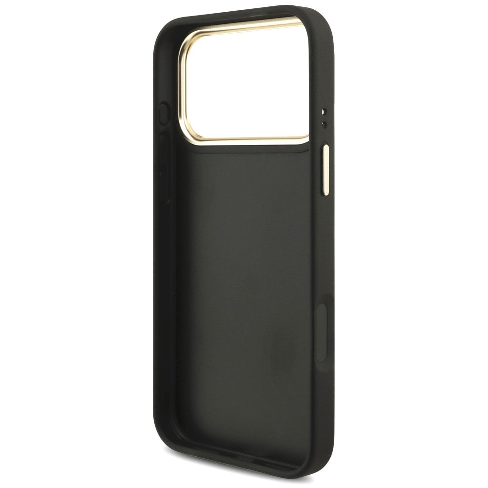 Case for Apple iPhone 18 Pro / 17 Pro, Guess, Big 4G Classic Logo & Big Strap Metal Buttons, Black