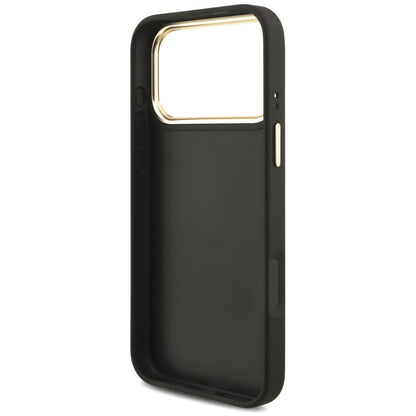 Case for Apple iPhone 18 Pro / 17 Pro, Guess, Big 4G Classic Logo & Big Strap Metal Buttons, Black