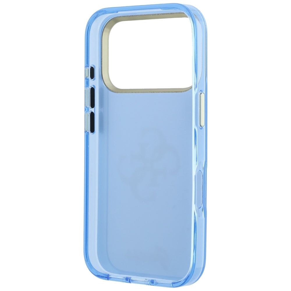 Coque pour Apple iPhone 18 Pro / 17 Pro, Guess, IML 4G Metal Script, Bleu