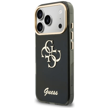 Case for Apple iPhone 18 Pro / 17 Pro, Guess, IML 4G Metal Script, Black