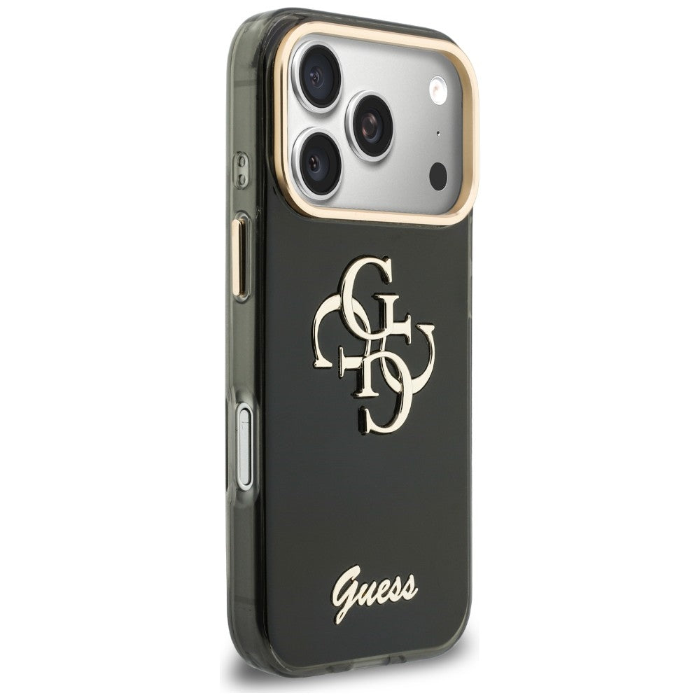 Case for Apple iPhone 18 Pro / 17 Pro, Guess, IML 4G Metal Script, Black