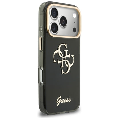 Case for Apple iPhone 18 Pro / 17 Pro, Guess, IML 4G Metal Script, Black