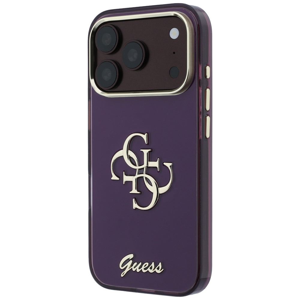 Case for Apple iPhone 18 Pro / 17 Pro, Guess, IML 4G Metal Script, Burgundy