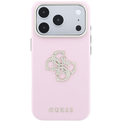 Case for Apple iPhone 18 Pro / 17 Pro, Guess, Smooth Big Strass Logo, Pink