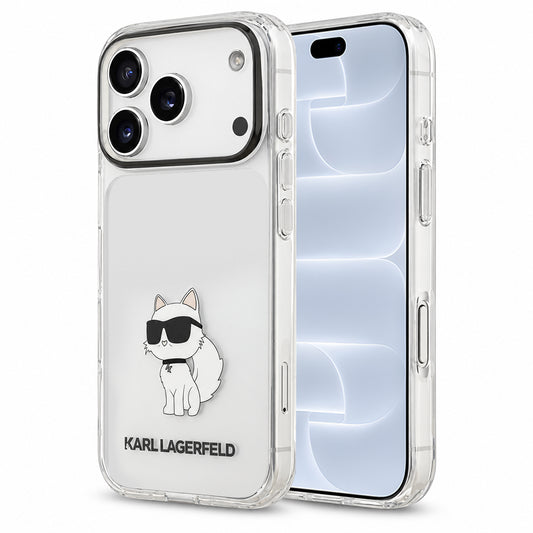 Coque pour Apple iPhone 18 Pro / 17 Pro, Karl Lagerfeld, IML Choupette NFT, transparente