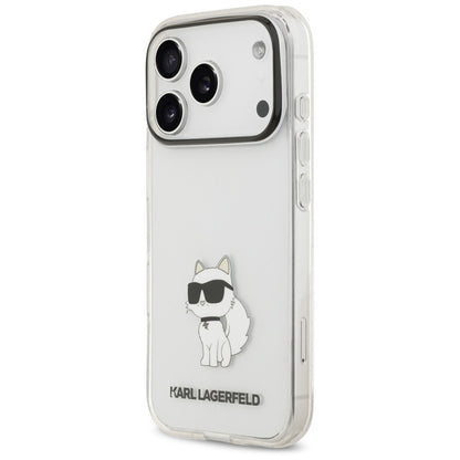 Coque pour Apple iPhone 18 Pro / 17 Pro, Karl Lagerfeld, IML Choupette NFT, transparente