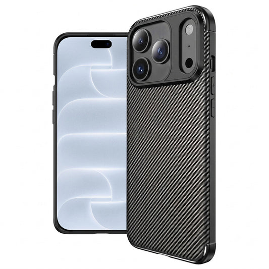 Coque pour Apple iPhone 18 Pro / 17 Pro, Techsuit, CarbonFiber, noire