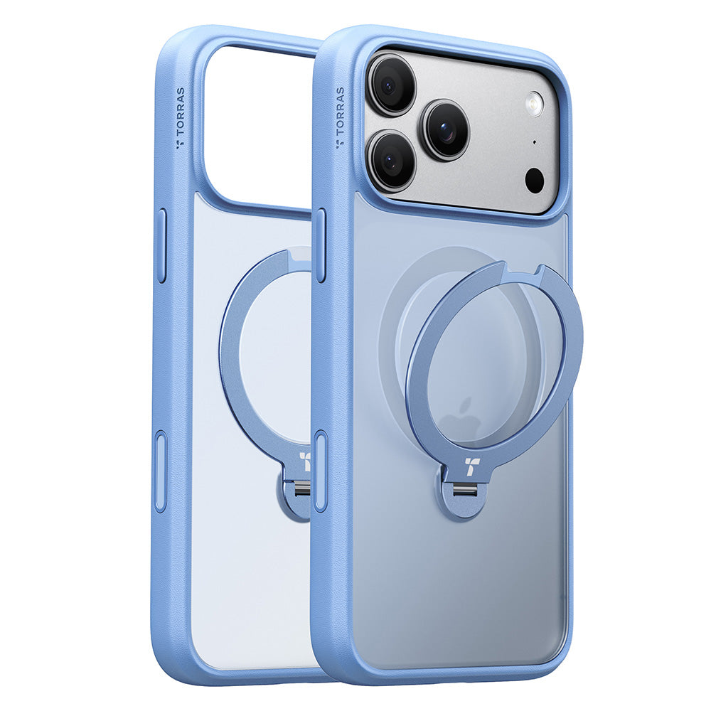 MagSafe Case for Apple iPhone 18 Pro / 17 Pro, Torras, Ostand Spin, Blue