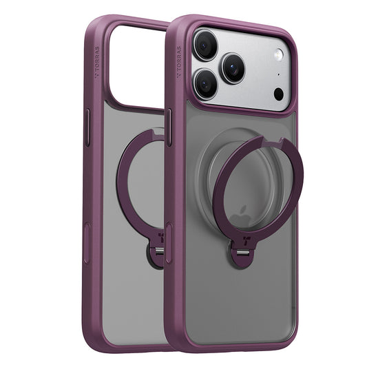 Coque MagSafe pour Apple iPhone 18 Pro / 17 Pro, Torras, Ostand Spin, Violet