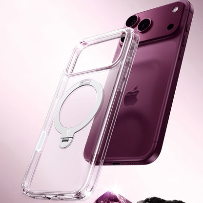 Coque MagSafe pour Apple iPhone 18 Pro / 17 Pro, Torras, Ostand Spin, Transparente