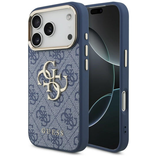 Coque pour Apple iPhone 18 Pro Max / 17 Pro Max, Guess, 4G Big Classic Logo, Bleue