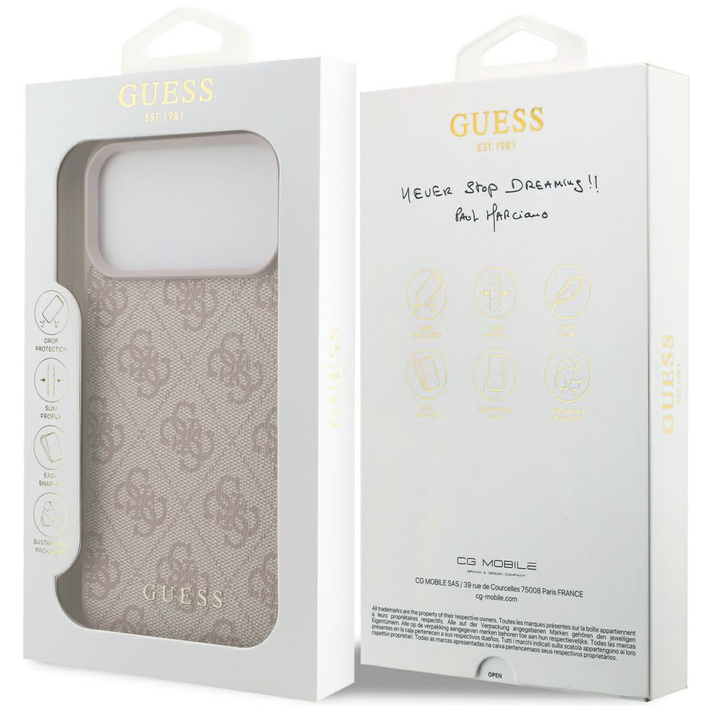 Coque pour Apple iPhone 18 Pro Max / 17 Pro Max, Guess, 4G Big Classic Logo, Rose