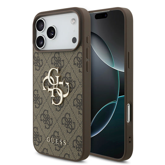 Coque pour Apple iPhone 18 Pro Max / 17 Pro Max, Guess, 4G Big Logo, Marron