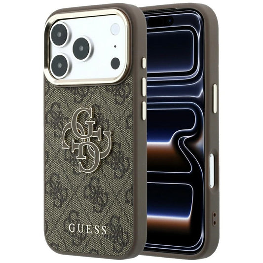 Case for Apple iPhone 18 Pro Max / 17 Pro Max, Guess, 4G Big Resin Logo, Brown
