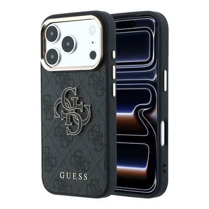 Coque pour Apple iPhone 18 Pro Max / 17 Pro Max, Guess, Logo Résine 4G Grand, Noire