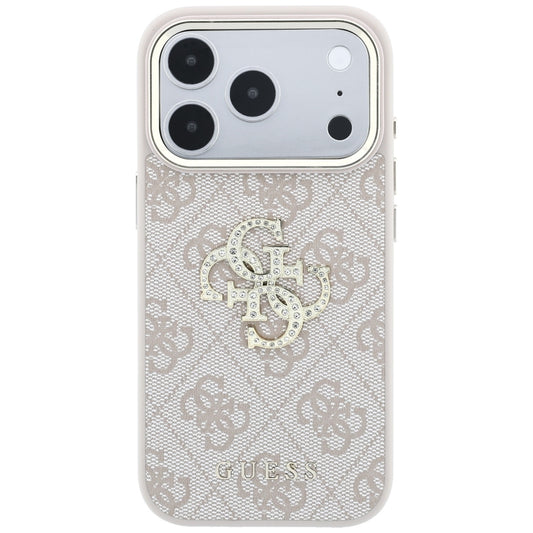 Coque pour Apple iPhone 18 Pro Max / 17 Pro Max, Guess, 4G Big Strass Logo, Rose