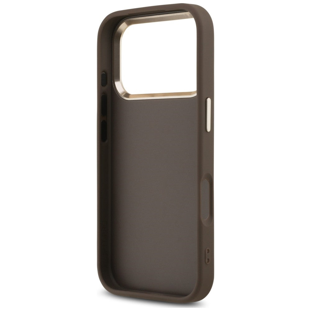 Case for Apple iPhone 18 Pro Max / 17 Pro Max, Guess, 4G Classic Logo with Strap, Brown Gold