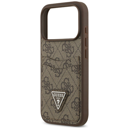 Case for Apple iPhone 18 Pro Max / 17 Pro Max, Guess, 4G Double Card Triangle, Brown