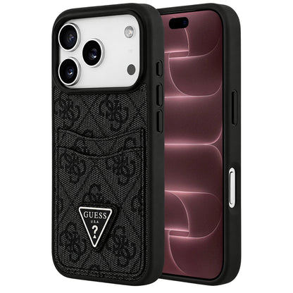Case for Apple iPhone 18 Pro Max / 17 Pro Max, Guess, 4G Double Card Triangle, Black