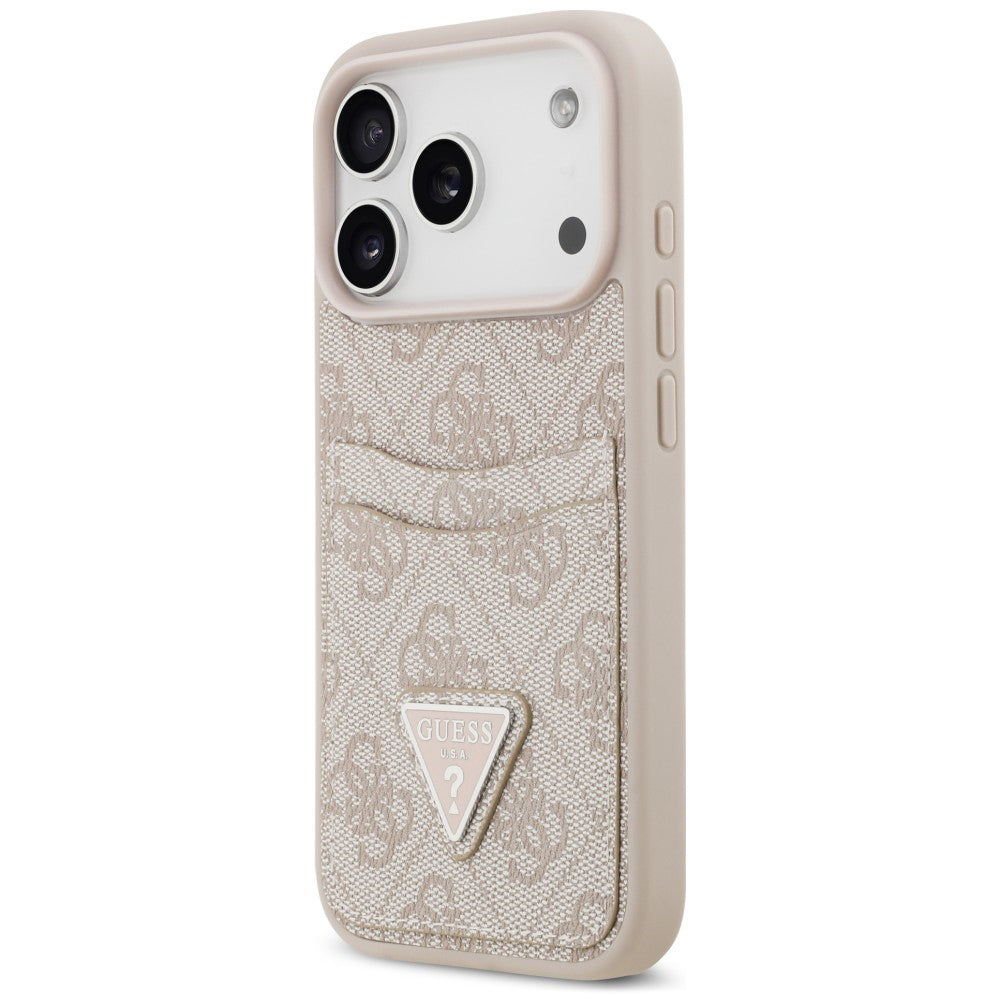 Coque pour Apple iPhone 18 Pro Max / 17 Pro Max, Guess, 4G Double Card Triangle, rose