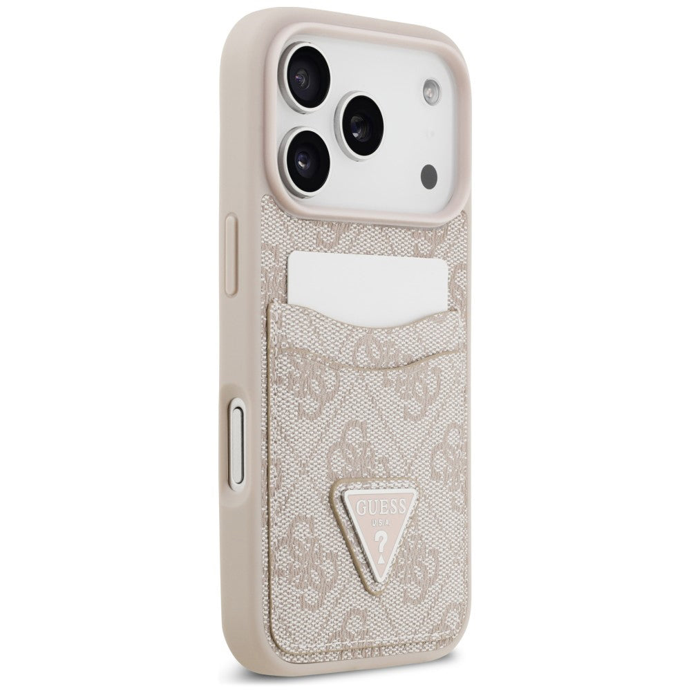 Coque pour Apple iPhone 18 Pro Max / 17 Pro Max, Guess, 4G Double Card Triangle, rose