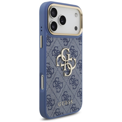 Case for Apple iPhone 18 Pro Max / 17 Pro Max, Guess, Big 4G Classic Logo & Big Strap Metal Buttons, Blue
