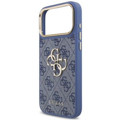 Case for Apple iPhone 18 Pro Max / 17 Pro Max, Guess, Big 4G Classic Logo & Big Strap Metal Buttons, Blue