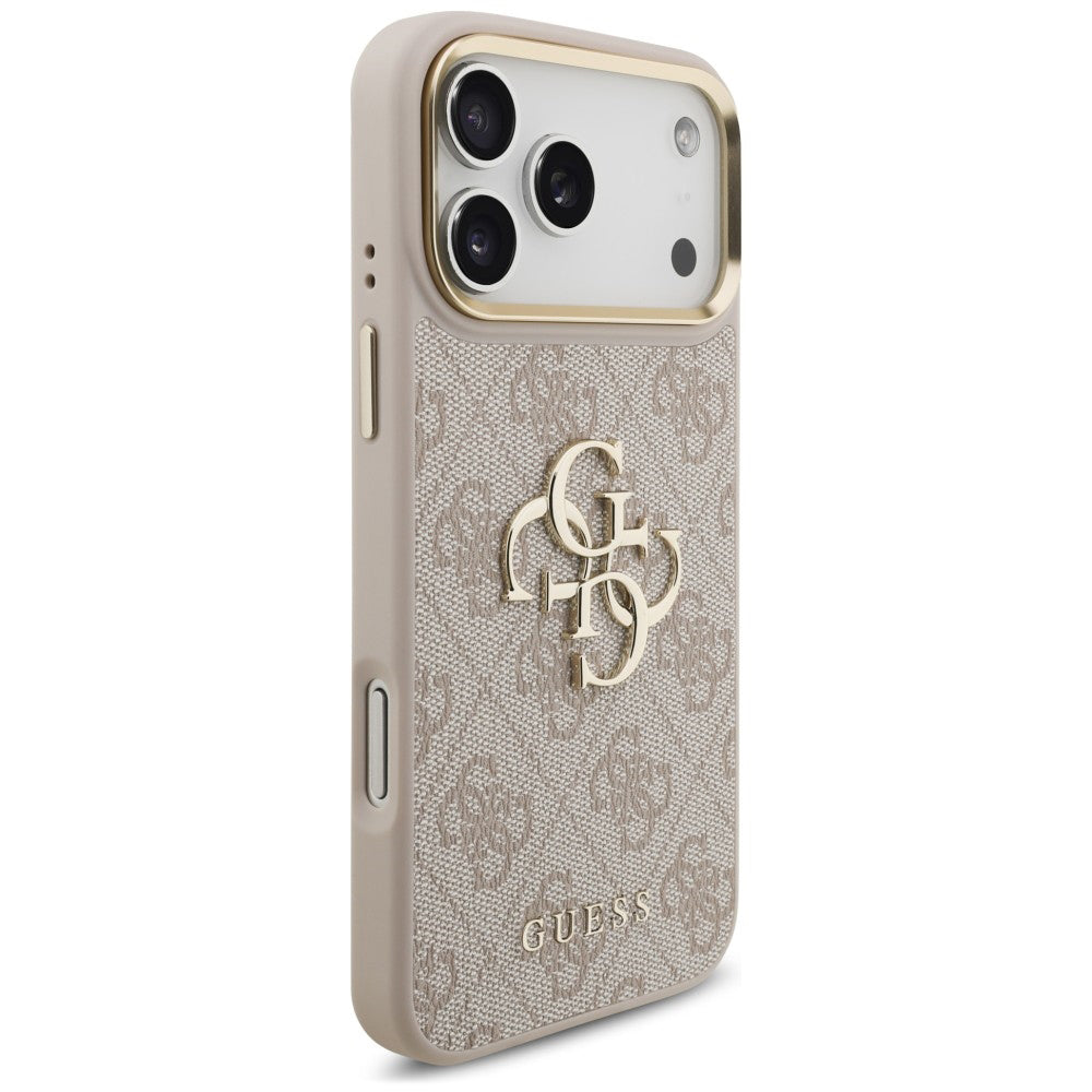 Case for Apple iPhone 18 Pro Max / 17 Pro Max, Guess, Big 4G Classic Logo & Big Strap Metal Buttons, Pink
