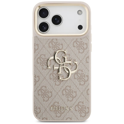 Case for Apple iPhone 18 Pro Max / 17 Pro Max, Guess, Big 4G Classic Logo & Big Strap Metal Buttons, Pink