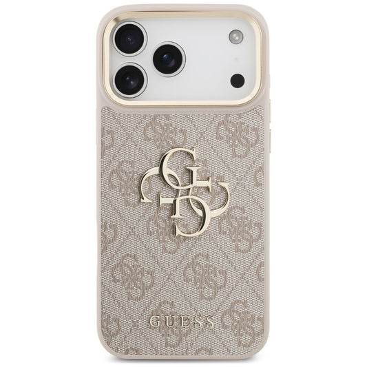 Coque pour Apple iPhone 18 Pro Max / 17 Pro Max, Guess, Big 4G Classic Logo & Big Strap Metal Buttons, rose