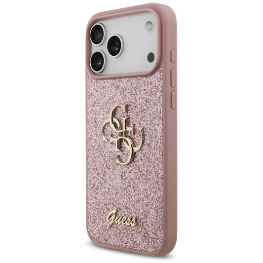 Case for Apple iPhone 18 Pro Max / 17 Pro Max, Guess, Fixed Glitter Big 4G, Pink