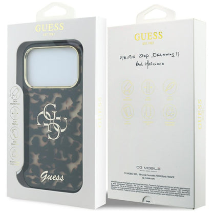 Case for Apple iPhone 18 Pro Max / 17 Pro Max, Guess, IML 4G Metal Script, Brown