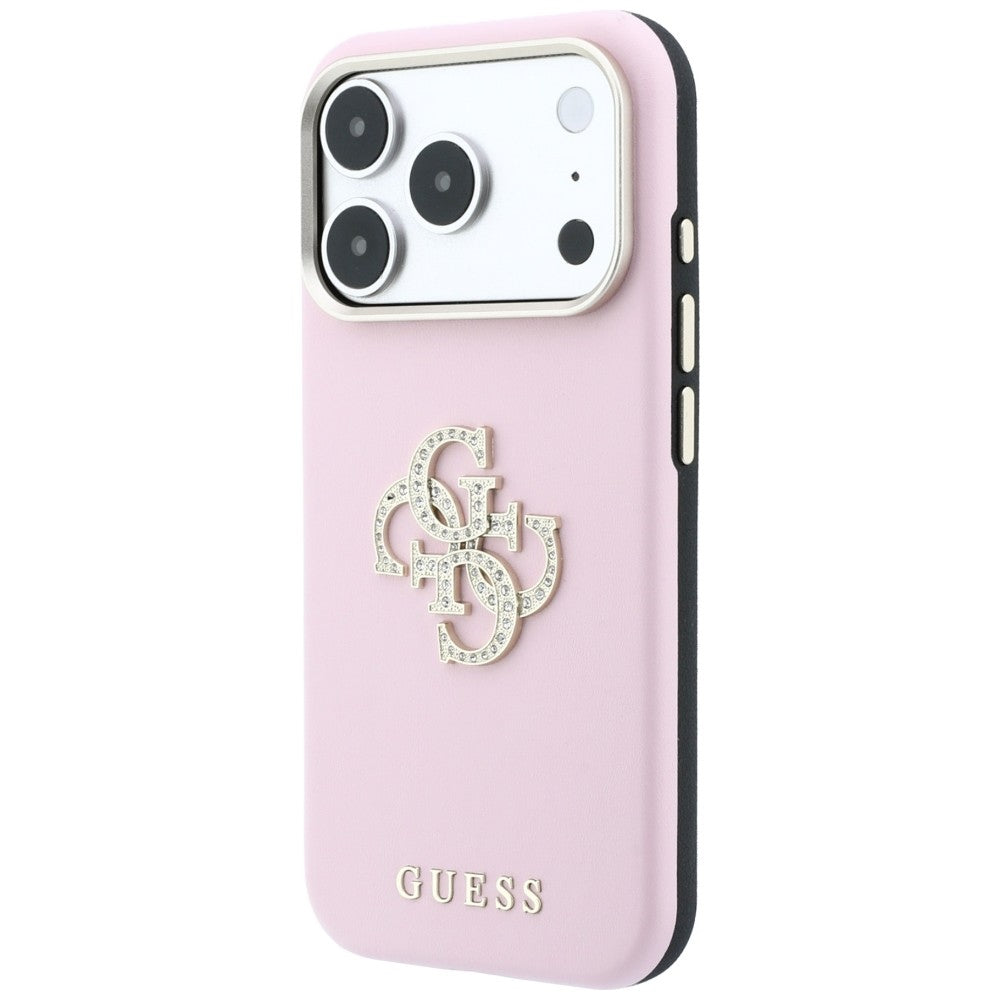 Coque pour Apple iPhone 18 Pro Max / 17 Pro Max, Guess, Smooth Big Strass Logo, rose
