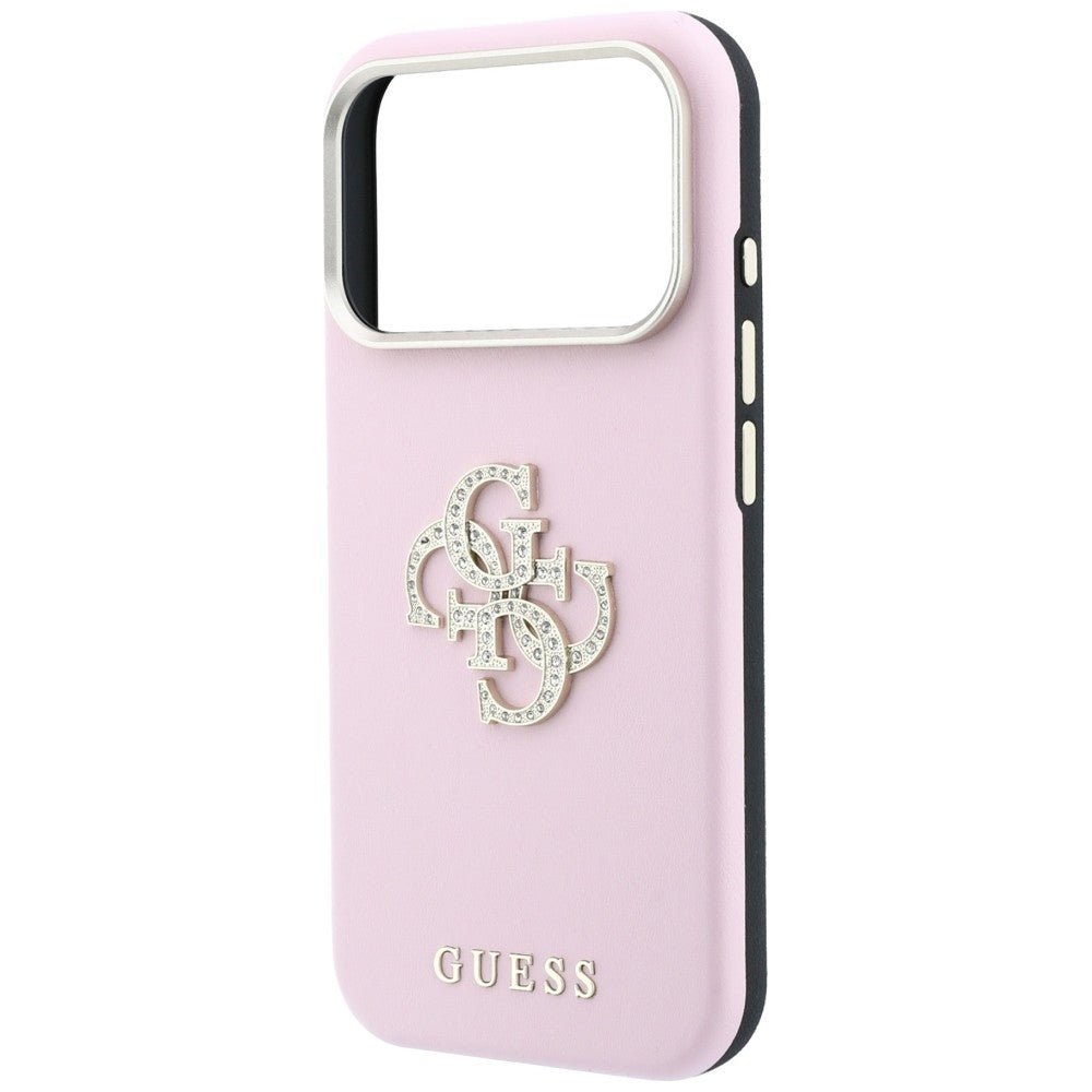 Coque pour Apple iPhone 18 Pro Max / 17 Pro Max, Guess, Smooth Big Strass Logo, rose