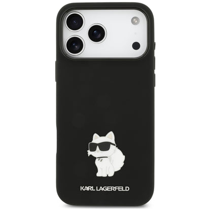 Coque pour Apple iPhone 18 Pro Max / 17 Pro Max, Karl Lagerfeld, Choupette Metal Pin, noire