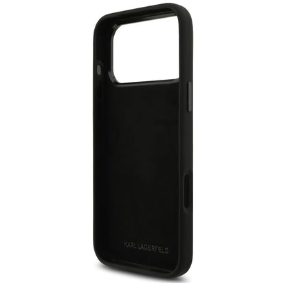 Coque pour Apple iPhone 18 Pro Max / 17 Pro Max, Karl Lagerfeld, Choupette Metal Pin, noire