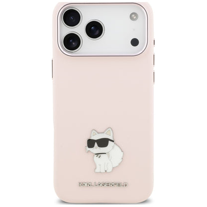 Coque pour Apple iPhone 18 Pro Max / 17 Pro Max, Karl Lagerfeld, Choupette Metal Pin, rose