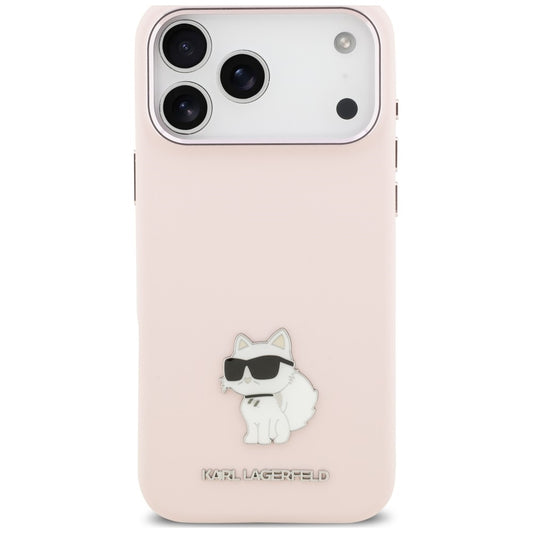 Coque pour Apple iPhone 18 Pro Max / 17 Pro Max, Karl Lagerfeld, Choupette Metal Pin, rose