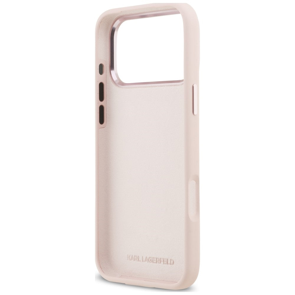 Coque pour Apple iPhone 18 Pro Max / 17 Pro Max, Karl Lagerfeld, Choupette Metal Pin, rose