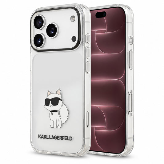 Coque pour Apple iPhone 18 Pro Max / 17 Pro Max, Karl Lagerfeld, IML Choupette NFT, transparente
